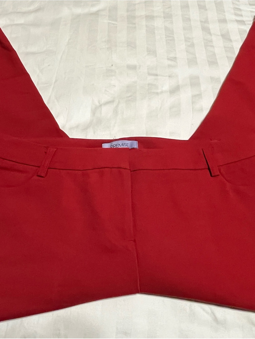 Premise Red Cropped Tailored Ankle Pants w/zippers
 14-01